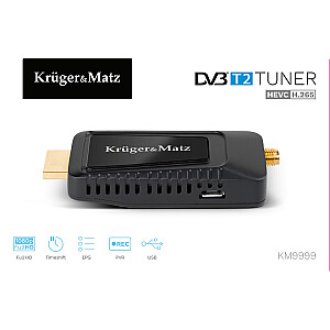 Мини-тюнер KRUGER & MATZ DVB-T2 H.265 HEVC KM9999