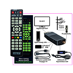 DVB-T/T2 WIWA H.265 MINI LED uztvērējs