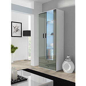 Cama шкаф-витрина SOHO S6 2D2S белый/серый глянец