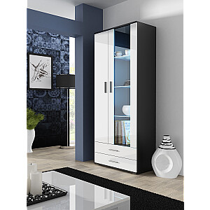 Cama шкаф-витрина SOHO S6 2D2S черный/белый глянец