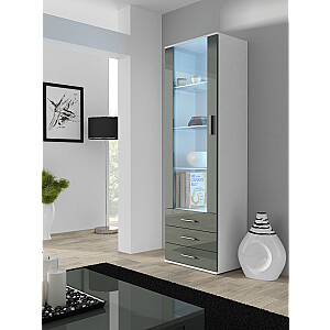 Cama шкаф-витрина SOHO S1 белый/серый глянец