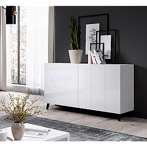 Kumode Cama 2D REJA white gloss/white gloss