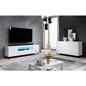 Kumode Cama 2D REJA white gloss/white gloss