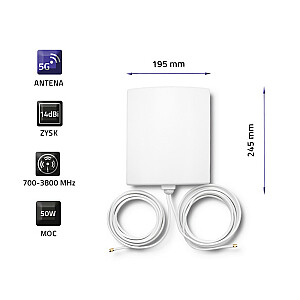 Антенна Qoltec 57022 5G | 14 дБи | Открытый