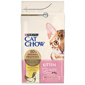 Purina Cat Chow Kitten sausā barība kaķiem Cālis 1,5 kg