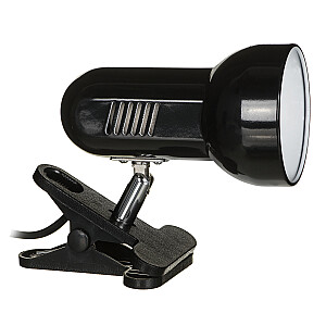 Galda lampa Activejet Clip-on, melna, metāls, vītne E27