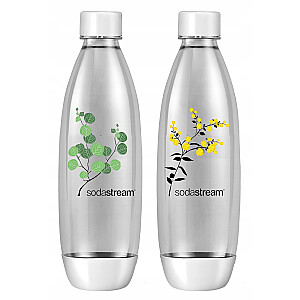 Литровая бутылка SodaStream white Fuse Twinpack растительный узор