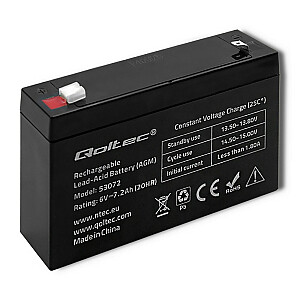 QOLTEC Battery AGM 6V 7.2 Ah