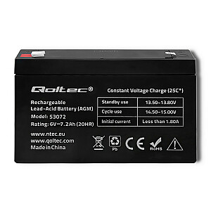 QOLTEC Battery AGM 6V 7.2 Ah