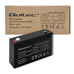 QOLTEC Battery AGM 6V 7.2 Ah