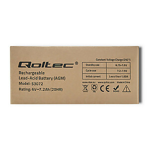 QOLTEC Battery AGM 6V 7.2 Ah