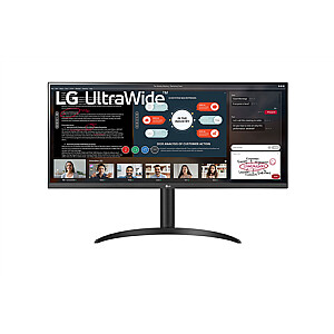 LG 34WP550-B 34 ", IPS, UltraWide Full HD, 2560 x 1080 pixels, 21:9, 5 ms, 200 cd/m², Black, Headphone Out, 75 Hz, HDMI ports quantity 2