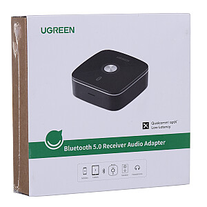 Bluetooth 5.0 uztvērēja adapteris UGREEN 2x RCA, 3,5 mm ligzda, aptX, melns