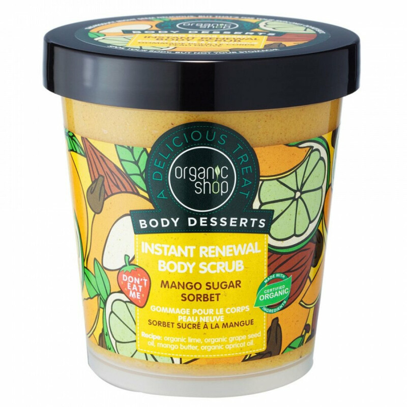 Organic Shop Body Desserts Mango Sugar Sorbet Body Scrub (W) 450ml