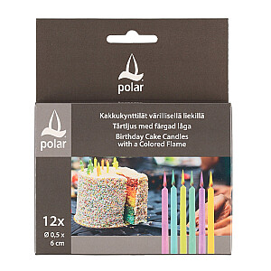 Tortes svecītes Polar Birthday krāsaina liesma 12gab. 334955