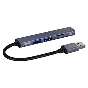 ORICO HUB USB-C 3X USB-A, MICROSD, 5Gb/s, alumīnijs