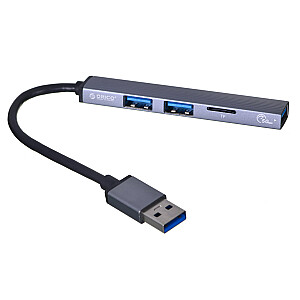 ORICO HUB USB-C 3X USB-A, MICROSD, 5Gb/s, alumīnijs