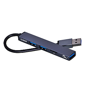 ORICO HUB USB-C 3X USB-A, MICROSD, 5Gb/s, alumīnijs