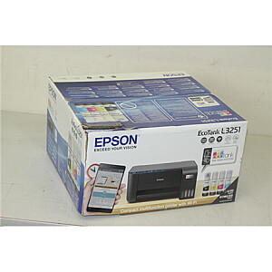 SALE OUT. Epson EcoTank L3251 Inkjet Printer Epson Multifunctional printer EcoTank L3251 Contact image sensor (CIS), 3-in-1, Black, DAMAGED PACKAGING