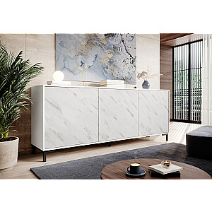 MARMO 3D kumode 150x45x80,5 cm balts matēts/balts marmors