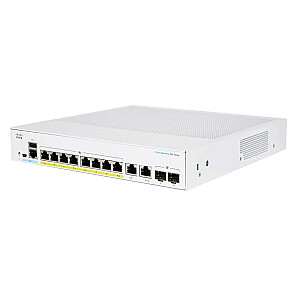 Cisco CBS250-8PP-E-2G-EU tīkla slēdzis pārvaldīts L2/L3 Gigabit Ethernet (10/100/1000), sudraba krāsa