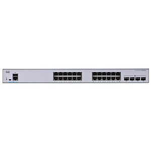Cisco CBS350-24T-4X-EU tīkla slēdzis pārvaldīts L2/L3 Gigabit Ethernet (10/100/1000) Sudrabs