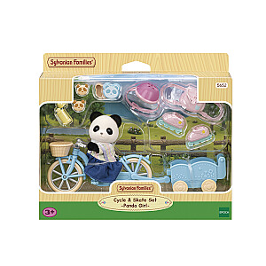 SYLVANIAN FAMILIES Velosipēda un skrituļslidu komplekts - Pandu meitenīte