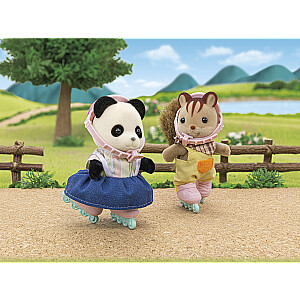 SYLVANIAN FAMILIES Velosipēda un skrituļslidu komplekts - Pandu meitenīte