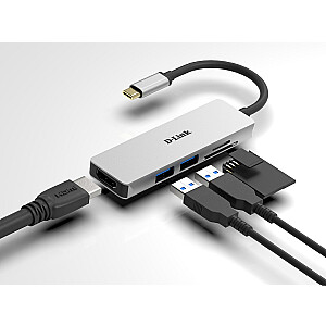 D-LINK USB-C 5-портовый концентратор USB 3.0 HDMI