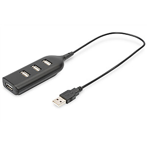 Digitus USB 2.0 Hub, 4-Port, Bus Powered 4 X USB A/F AT Connected Cable AB-50001-1