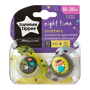 TOMMEE TIPPEE māneklītis silikona Night Style 18-36m 2gb, 43341303