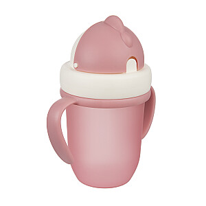 CANPOL BABIES бутылочка с силиконовой трубочкой 210мл матовая, розовая 9м+, 56/522_pin
