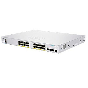 Cisco CBS350-24FP-4G-EU tīkla slēdzis pārvaldīts L2/L3 Gigabit Ethernet (10/100/1000), sudraba krāsa