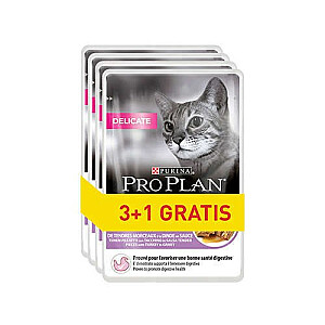 PURINA Pro Plan Delicate Turkey - mitrā kaķu barība - 85g 3+1