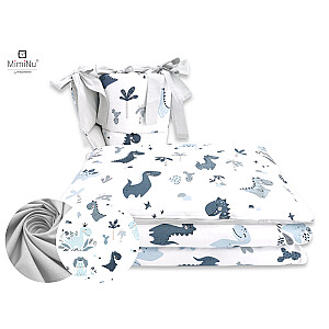 Комплект постельного белья MIMINU Dino Navy, 2 части, 135x100см, 40x60см