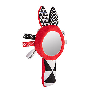 Canpol babies Mīksta kontrasta rotaļlieta ar čīkstoņu un spoguli SENSORY TOYS 68/080