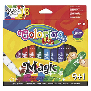 Цветные маркеры COLORINO 9+1 цвет, 34630PTR