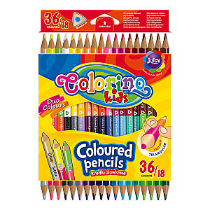 COLORINO CREATIVE Trīstūrveida krāsainie zīmuļi 18 gab./36 krāsas, 68512PTR