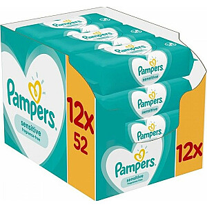 Pampers mitrās salvetes Sensitive 12x52 gab.