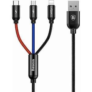 Kabel USB Baseus Kabel Baseus 3w1 iPhone mikro USB USB-C 3.5A Trīs primārie