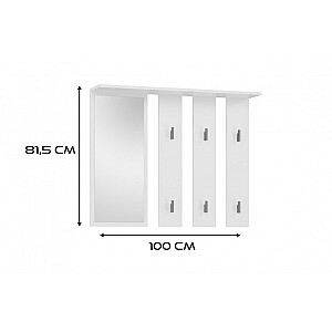 Вешалка + зеркало PARMA 100x15x.81,5 см, Белый