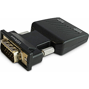 AV Savio D-Sub (VGA) adapteris - HDMI + USB-A + domkrats 3.5mm czarny (CL-145)