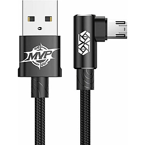 Baseus USB kabelis Baseus MVP Elkoņa kabelis divpusējs leņķa mikro USB 2m Melns