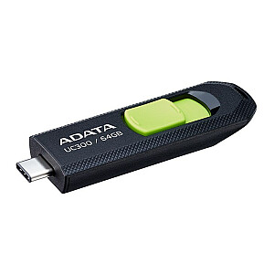 ADATA FLASHDRIVE UC300 64 ГБ USB 3.2 ЧЕРНО-ЗЕЛЕНЫЙ
