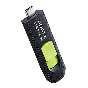 ADATA FLASHDRIVE UC300 64 ГБ USB 3.2 ЧЕРНО-ЗЕЛЕНЫЙ