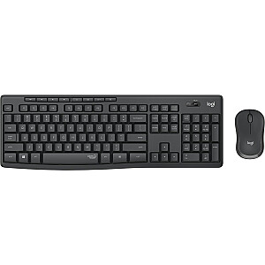Logitech MK295 Silent Wireless Combo Keyboard Mouse Komplektā USB QWERTZ vācu grafīts