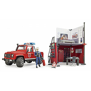 BRUDER ugunsdzēsēju depo ar Land Rover Defender un ugunsdzēsēju, 62701