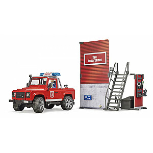 Пожарное депо BRUDER с Land Rover Defender и пожарной машиной, 62701