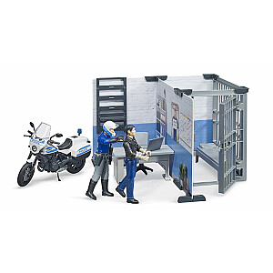 BRUDER 1:16 policijas iecirknis ar policijas motociklu, 62732