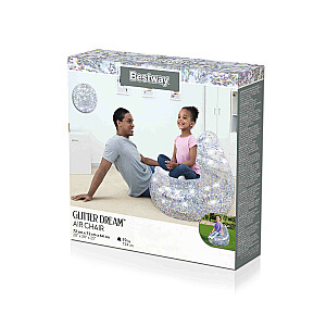 BESTWAY piepūšams krēsls ar gliteriem, 72cm x 72cm x 64cm, 75105